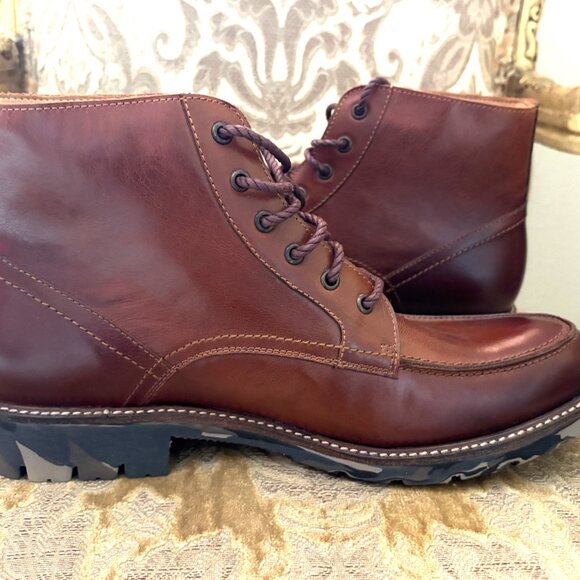 NEW TRUE GRIT BROWN LEATHER LACE UP HIGH TOP CASUAL SHOES   SIZE: 12 - Picture 6 of 12